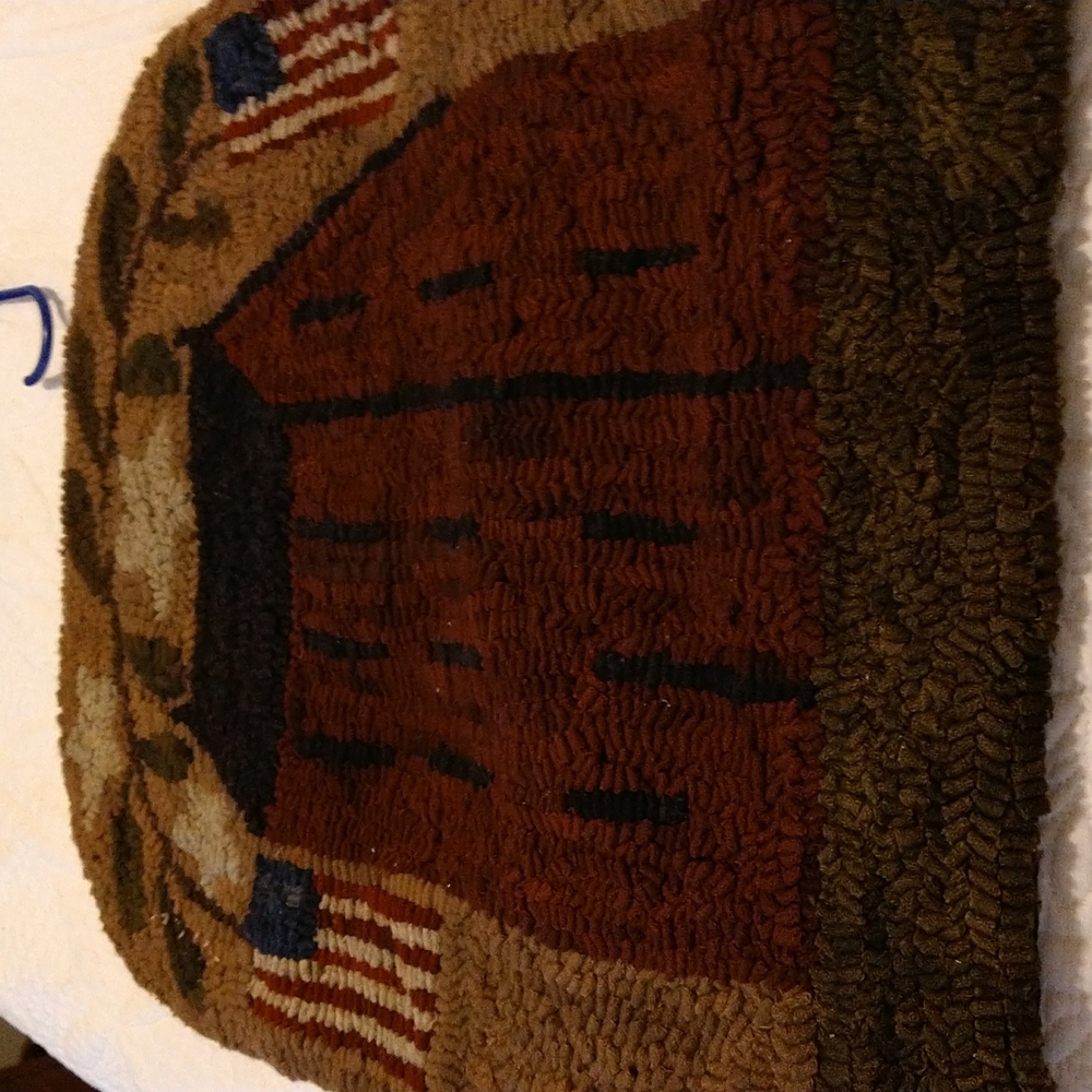 Hooked rug vintage handmade